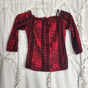 Vintage Fashion Magazine lace off the shoulder top